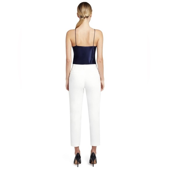 ALICE + OLIVIA | white slim fit trouser with zipper ankled | size 8 - Picture 2 of 8